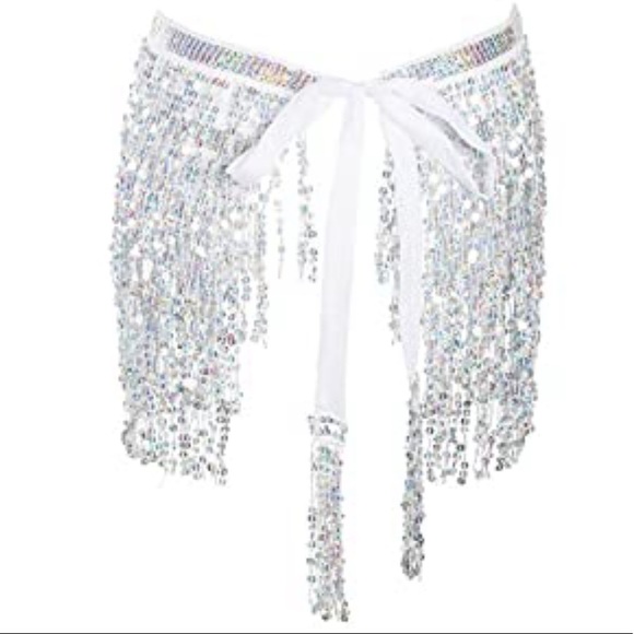 Sexy  Skirt Tassel Scarf Sequin Wrap - Picture 5 of 5
